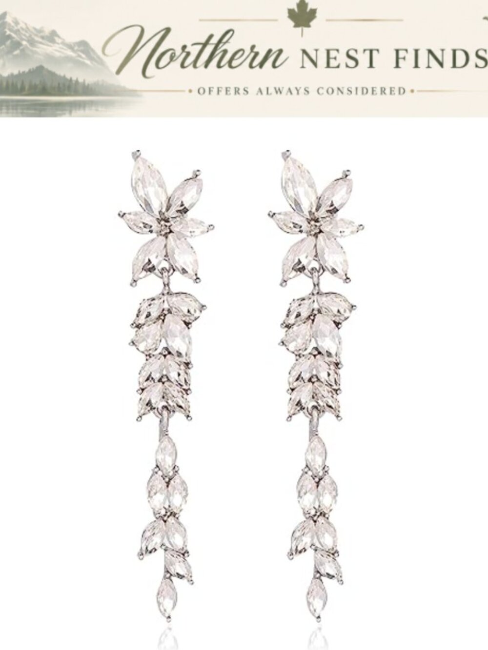 Rhinestone Crystal Drop Dangle Earrings Bridal Wedding Chandelier